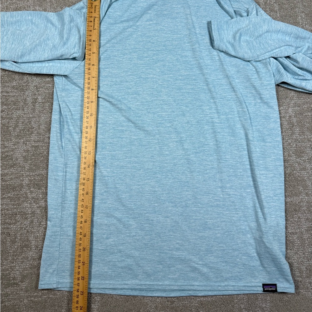 Patagonia Women's Light Blue Long Sleeve Hooded Tee - Picture 3 of 6
